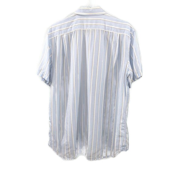 Vince Short Sleeve Button Down Striped Shirt - Blue/ Cream/Tan L - Picture 2 of 6